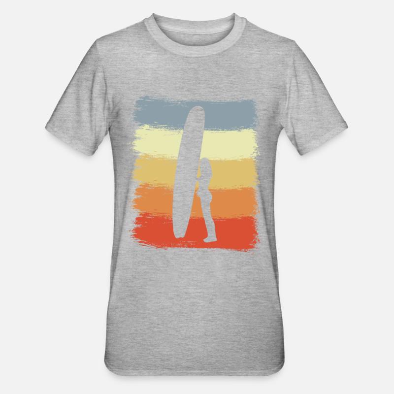 Surfeur Rétro - T-shirt polycoton Unisexe - gris chiné