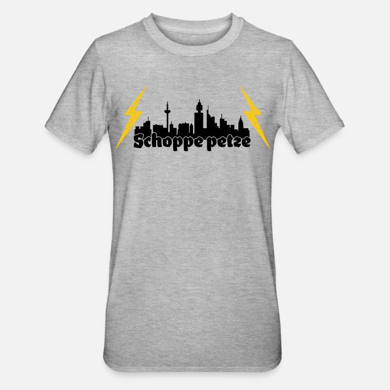 Schoppe petze ffm skyline - Unisex Polycotton T-Shirt - Grau meliert