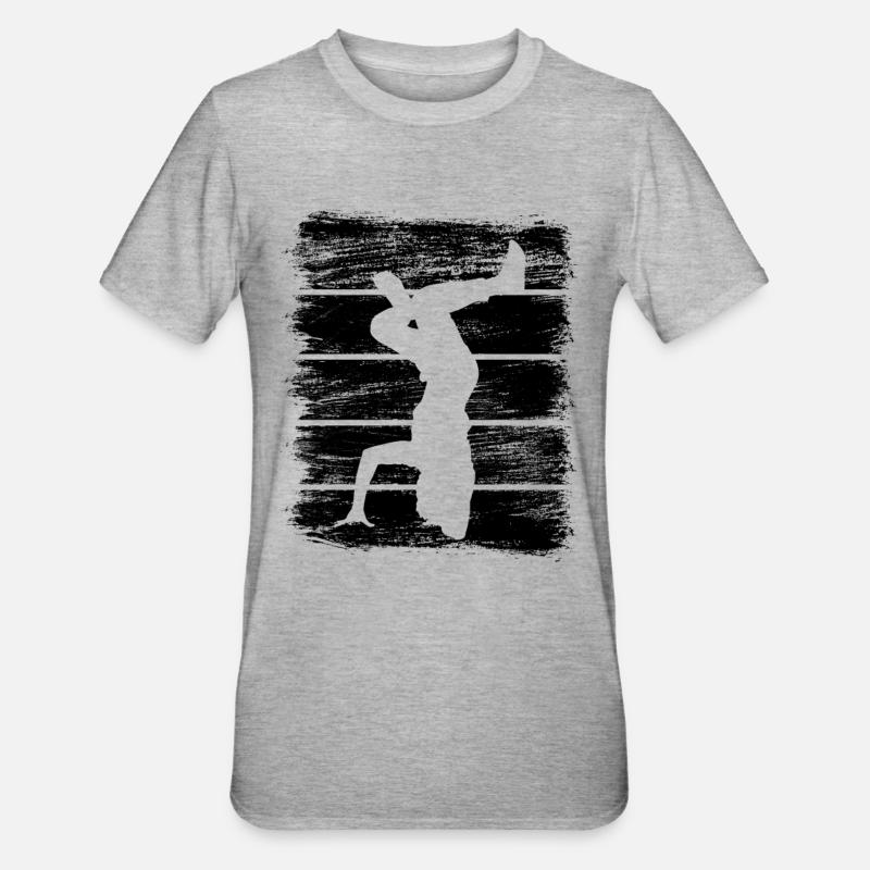 Breakdancer Skizze - Unisex Polycotton T-Shirt - Grau meliert