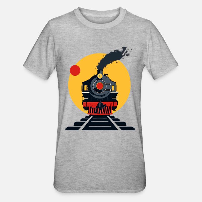Dessin ferroviaire - T-shirt polycoton Unisexe - gris chiné