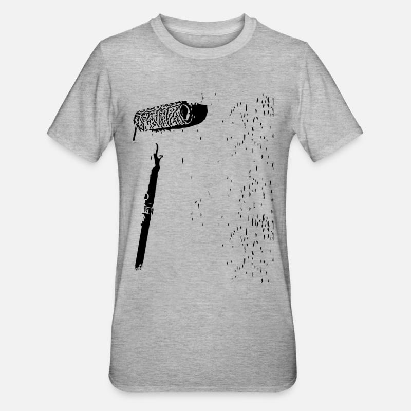 Malerrolle - Malerwalze - Unisex Polycotton T-Shirt - Grau meliert