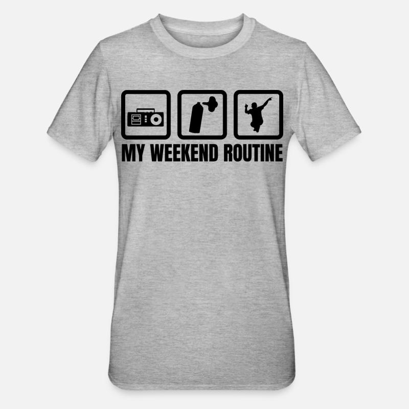 My Weekend Routine - Unisex Polycotton T-Shirt - heather grey