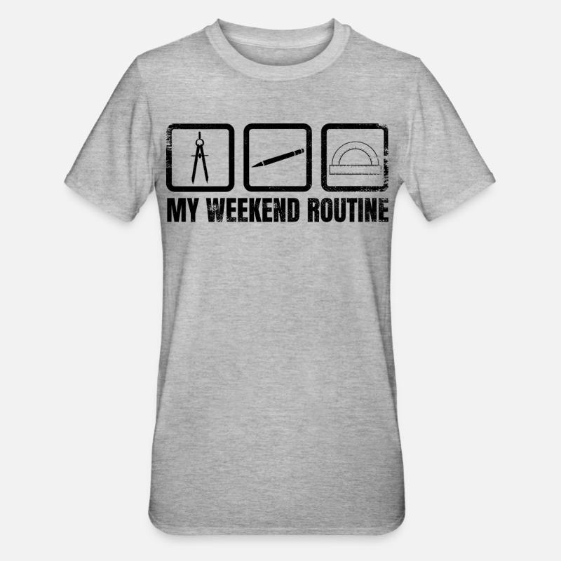 Meine Wochenendroutine - Unisex Polycotton T-Shirt - Grau meliert