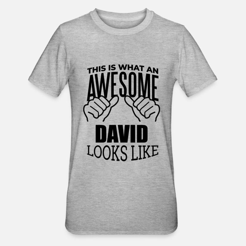 David - T-shirt polycoton Unisexe - gris chiné