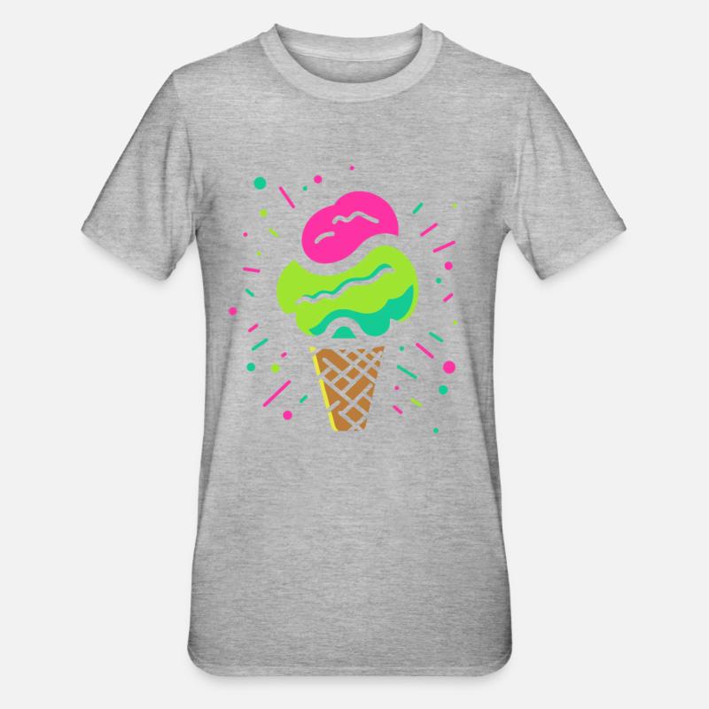 Eiswaffel Comic Look - Unisex Polycotton T-Shirt - Grau meliert