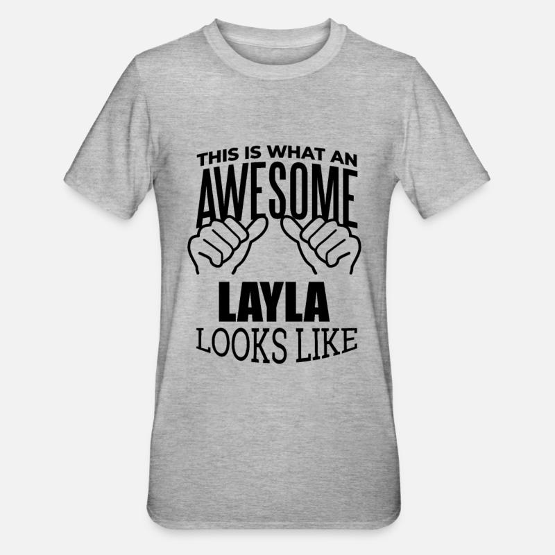 Layla - T-shirt polycoton Unisexe - gris chiné