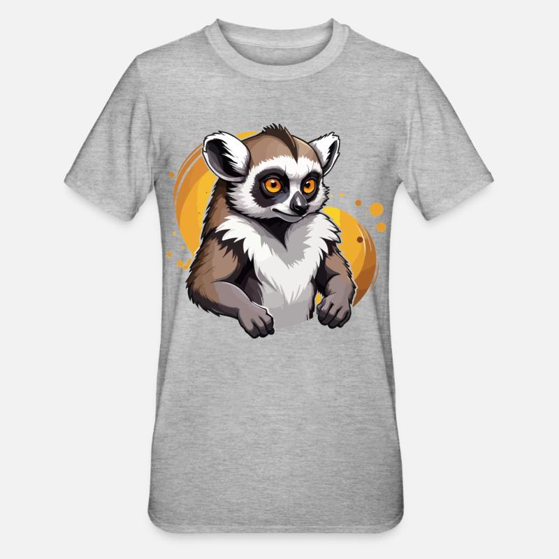 Starker Lemur - Unisex Polycotton T-Shirt - Grau meliert