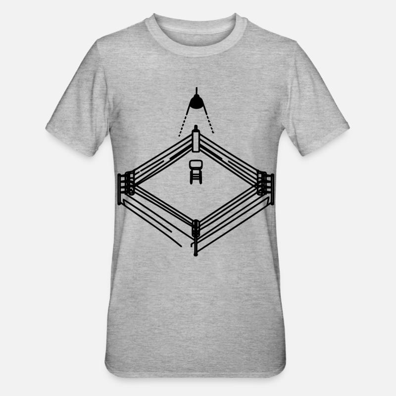 Graphique de ring de boxe - T-shirt polycoton Unisexe - gris chiné