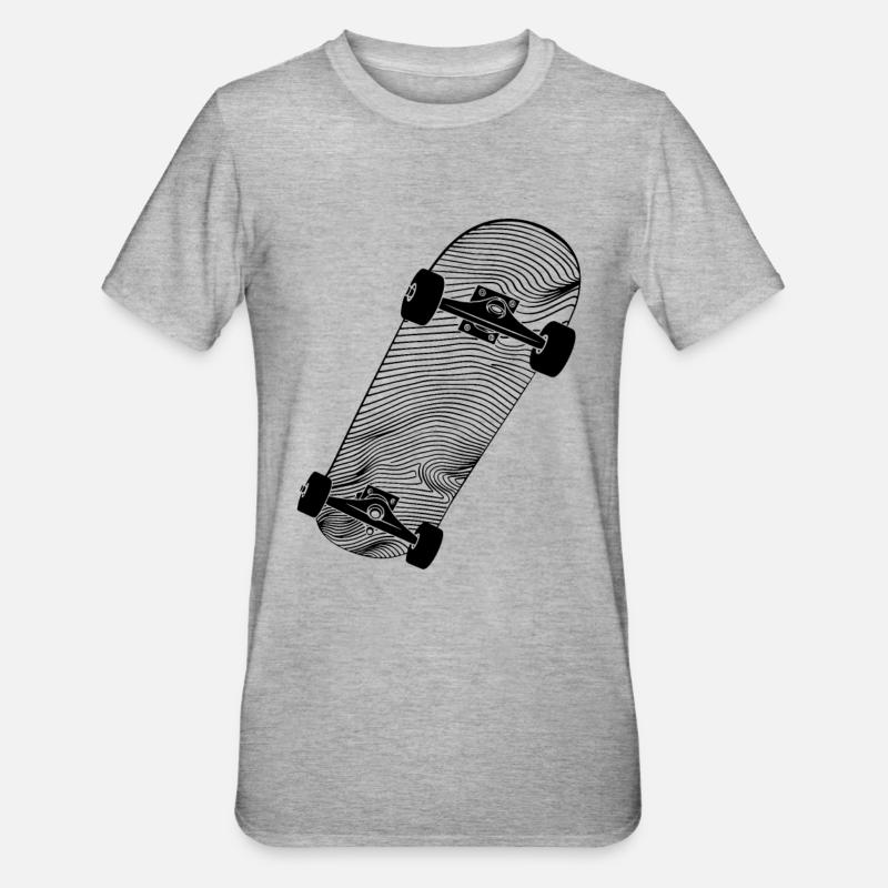 Dessin de skateboard - T-shirt polycoton Unisexe - gris chiné