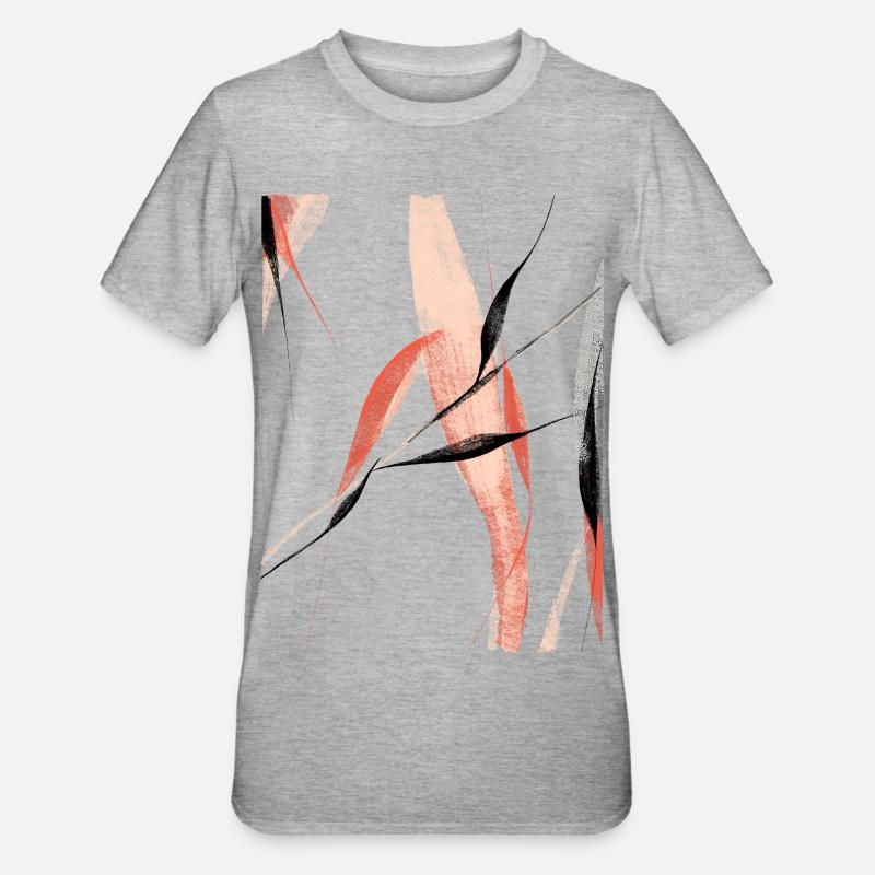 Abstract willow branches - Unisex Polycotton T-Shirt - heather grey