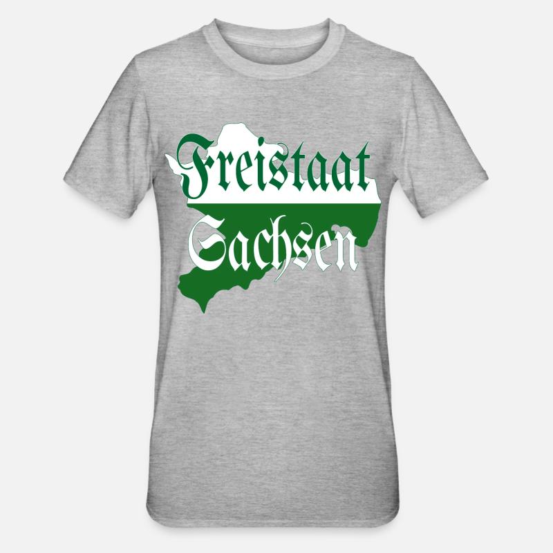 État libre de Saxe vert blanc - T-shirt polycoton Unisexe - gris chiné