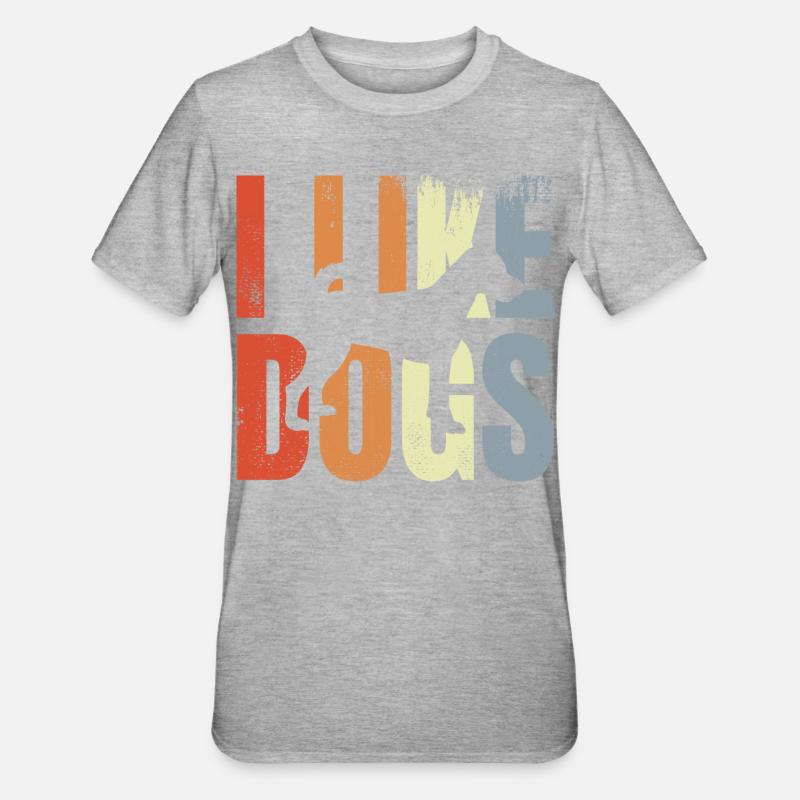 J’aime les chiens - T-shirt polycoton Unisexe - gris chiné
