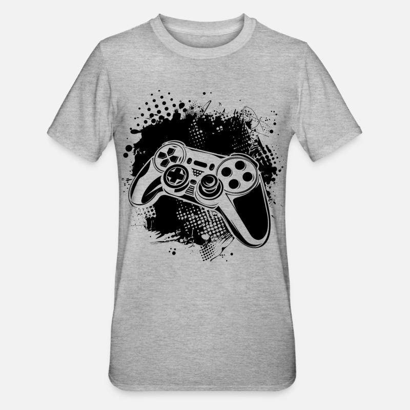 Game Controller - Unisex Polycotton T-Shirt - Grau meliert
