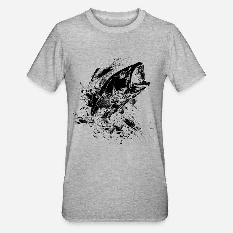 Poisson - T-shirt polycoton Unisexe - gris chiné