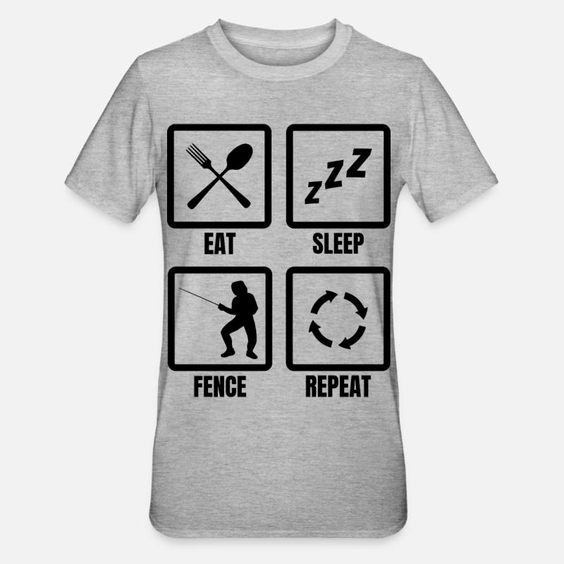 Routine quotidienne de l’escrimeur - T-shirt polycoton Unisexe - gris chiné