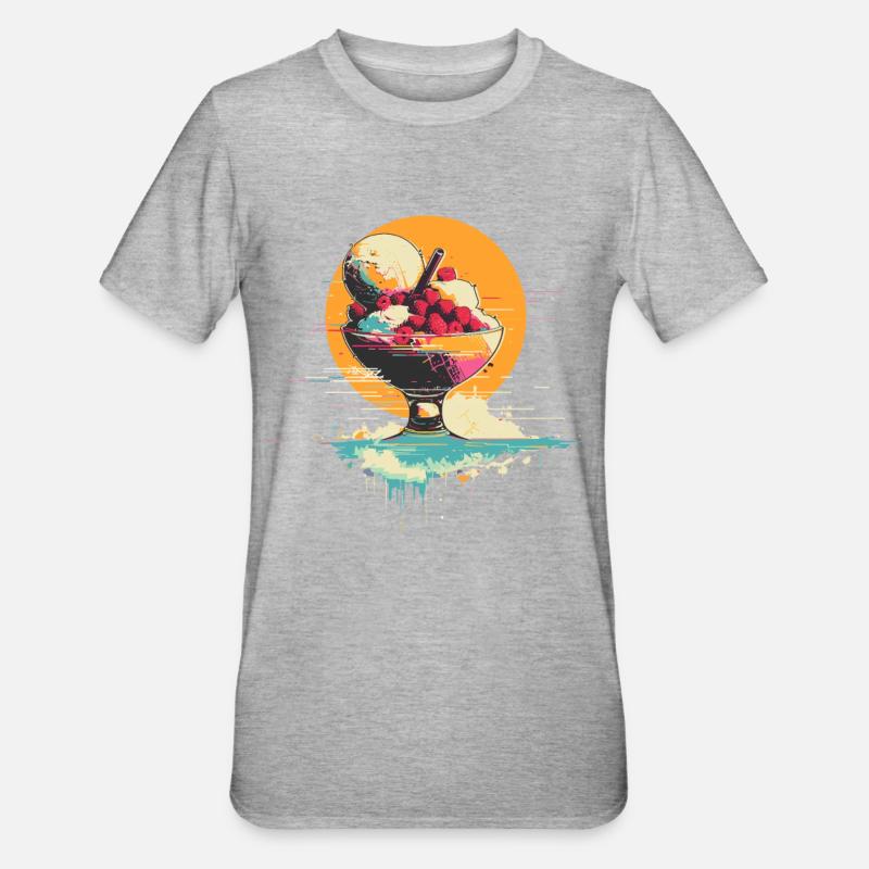 Crème glacée dans une tasse - T-shirt polycoton Unisexe - gris chiné