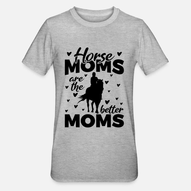Pferde Mama - Unisex Polycotton T-Shirt - Grau meliert