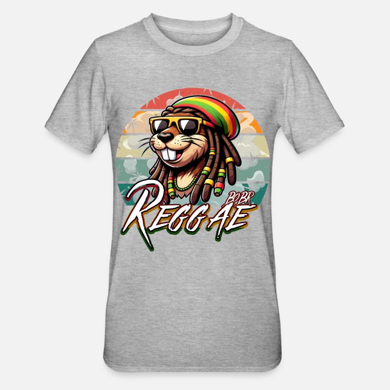 Bober Reggae - Rasta Bobr Marly - T-shirt polycoton Unisexe - gris chiné