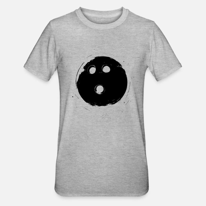 Bowlingkugel - Unisex Polycotton T-Shirt - Grau meliert