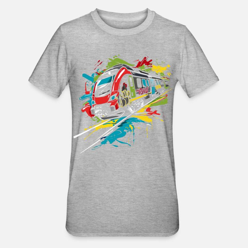 Graffiti Railway - Unisex Polycotton T-Shirt - heather grey