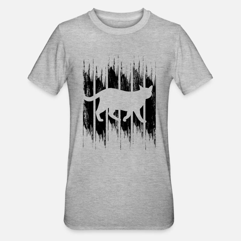 Chat - T-shirt polycoton Unisexe - gris chiné