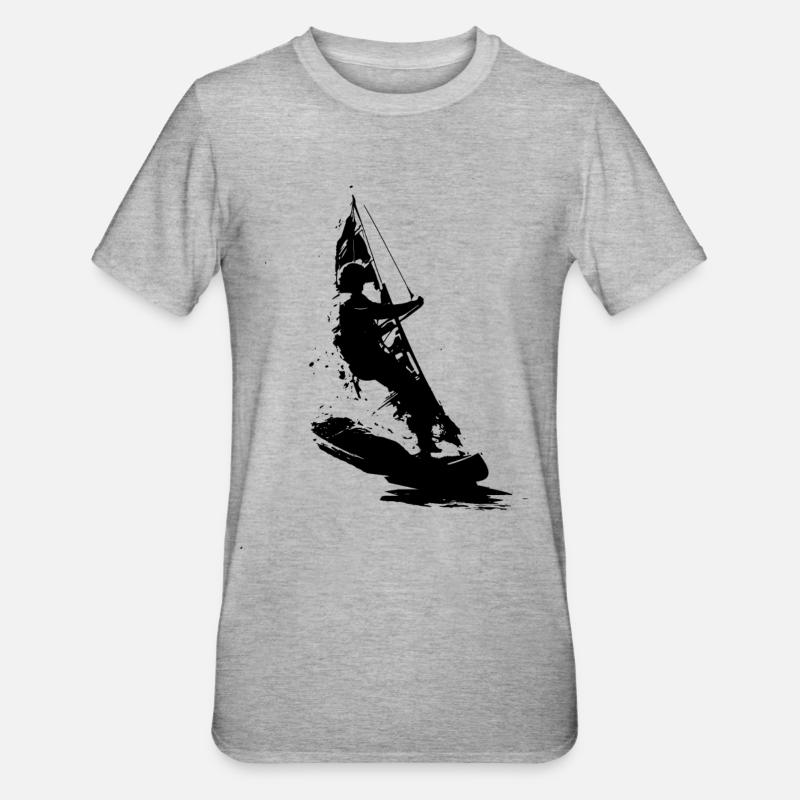 Planche à voile - T-shirt polycoton Unisexe - gris chiné