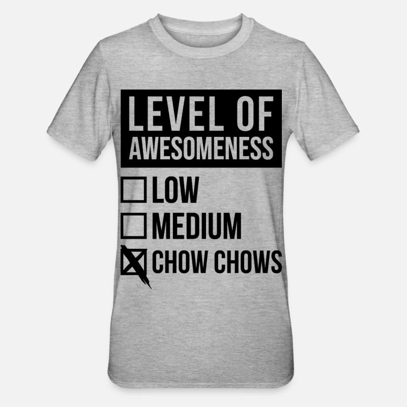 Chow Chow - Unisex Polycotton T-Shirt - Grau meliert