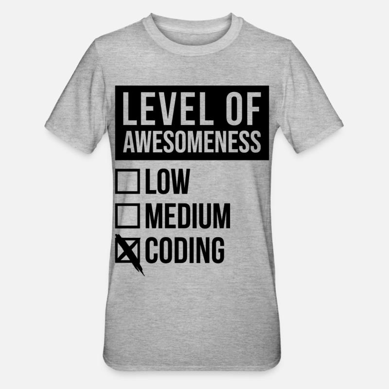 Codierung - Unisex Polycotton T-Shirt - Grau meliert