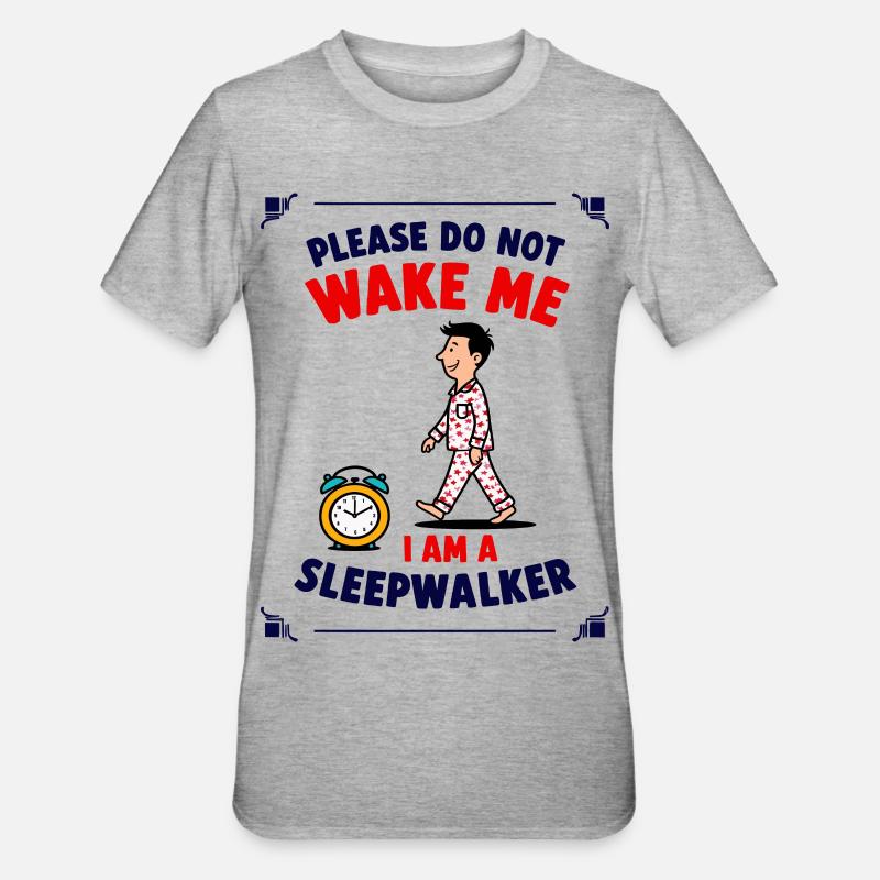 Søvngænger - Unisex polycotton T-shirt - grå meleret