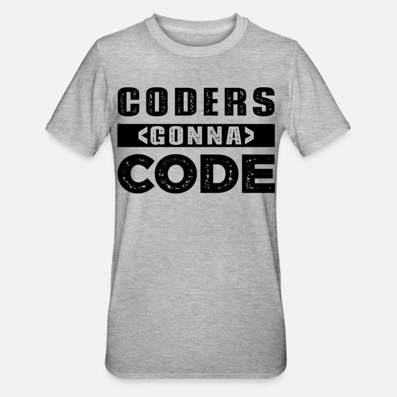 Codeurs qui passent au code - T-shirt polycoton Unisexe - gris chiné