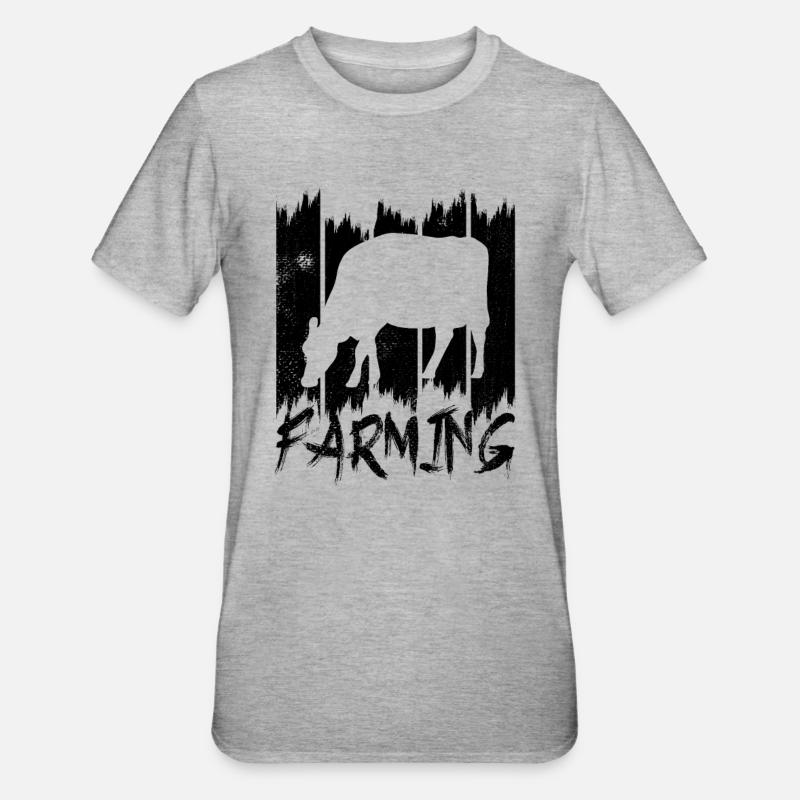 Rinderzucht - Unisex Polycotton T-Shirt - Grau meliert