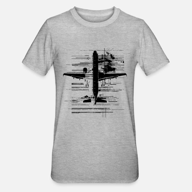 Avion - T-shirt polycoton Unisexe - gris chiné