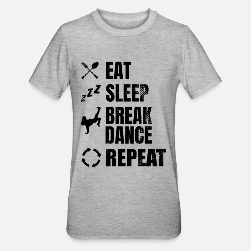 Breakdancer Zeitplan - Unisex Polycotton T-Shirt - Grau meliert