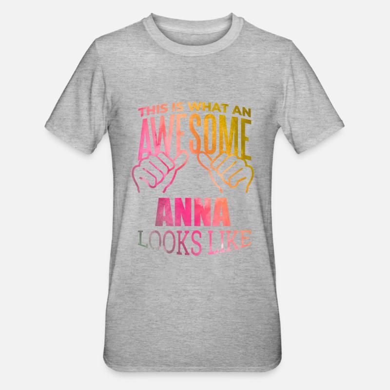 Anna - T-shirt polycoton Unisexe - gris chiné