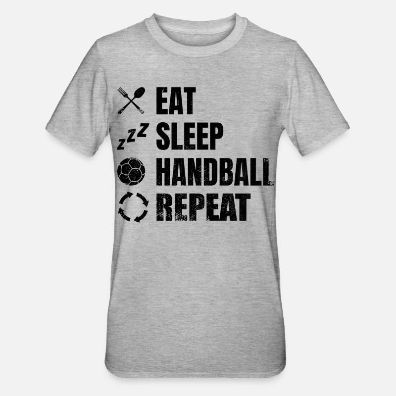 Handballer Routine - Unisex Polycotton T-Shirt - Grau meliert