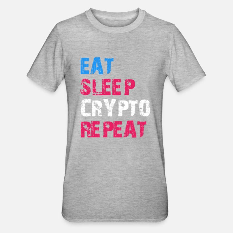 MANGER DORMIR CRYPTO RÉPÉTER - T-shirt polycoton Unisexe - gris chiné