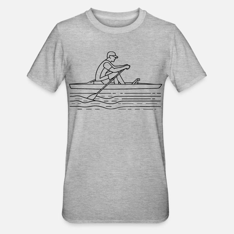 Dessin du rameur - T-shirt polycoton Unisexe - gris chiné