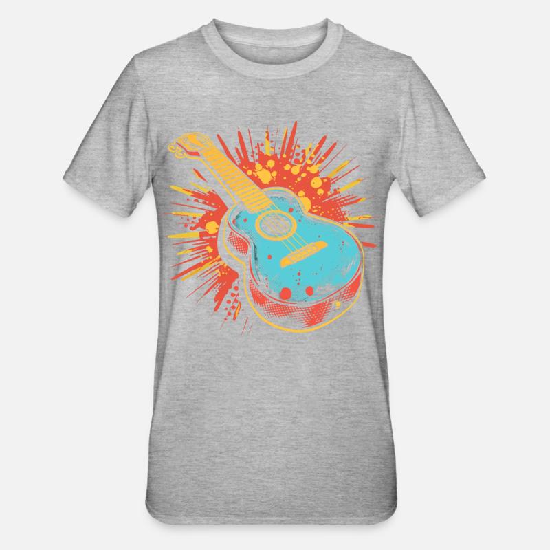 Graphiques pour ukulélé - T-shirt polycoton Unisexe - gris chiné