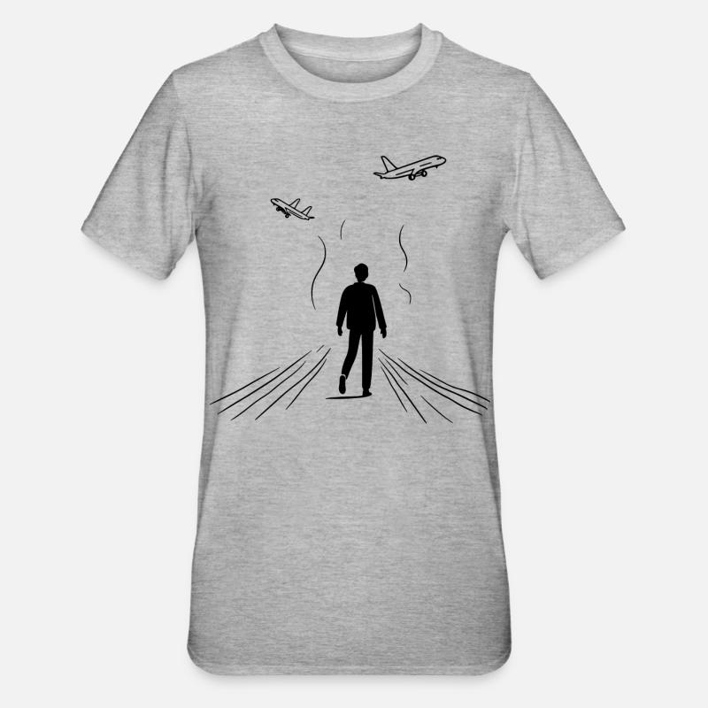 Flugzeugbeobachter - Unisex Polycotton T-Shirt - Grau meliert