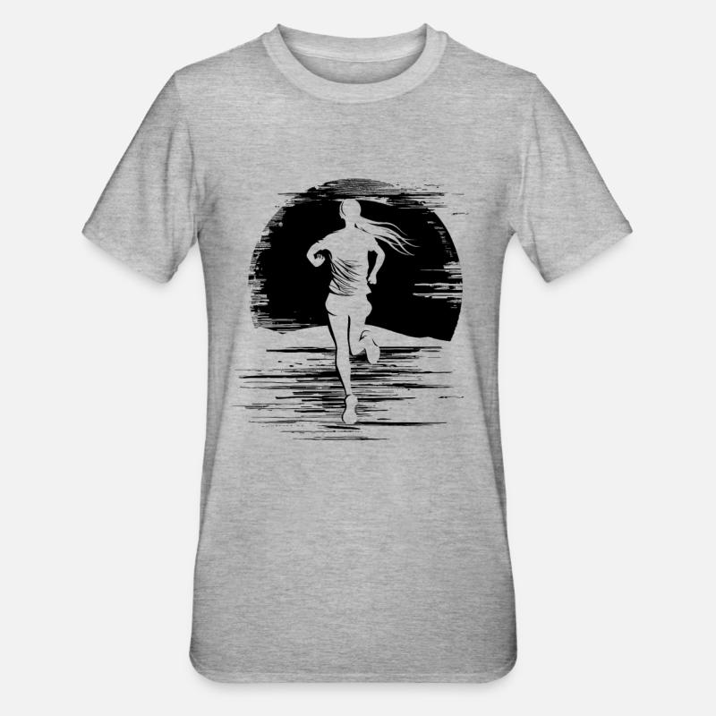 Läuferin - Unisex Polycotton T-Shirt - Grau meliert