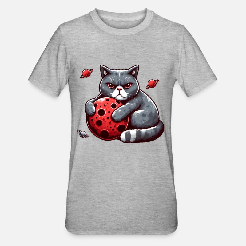 Cat Apocalypse: Grumpy Mood Cat - Unisex Polycotton T-Shirt - heather grey