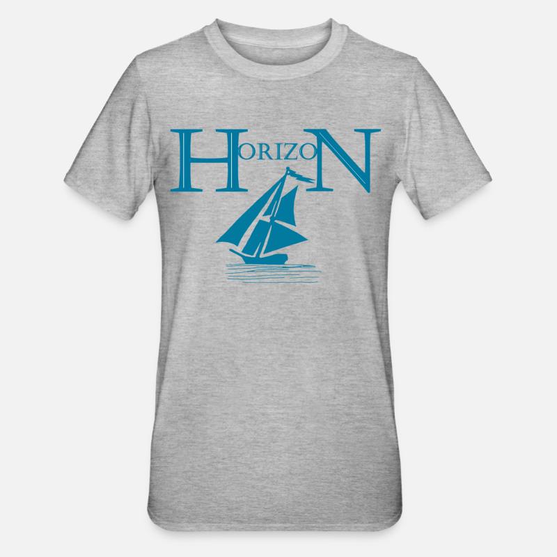 Boot und Horizont - Unisex Polycotton T-Shirt - Grau meliert