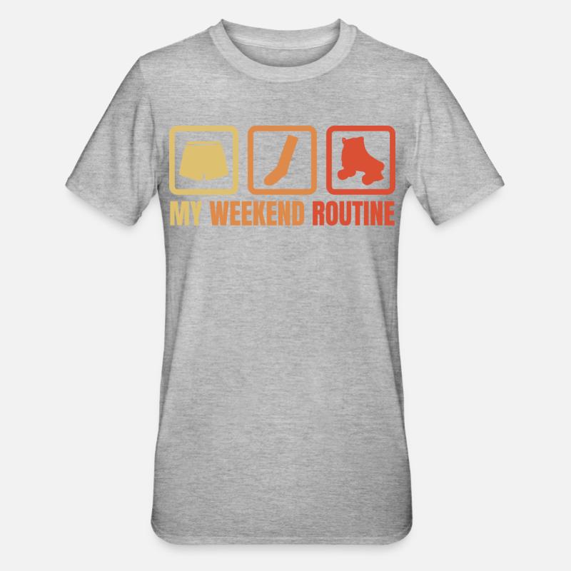 Week-end avec patins à roulettes - T-shirt polycoton Unisexe - gris chiné