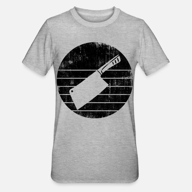 Hackbeil Skizze - Unisex Polycotton T-Shirt - Grau meliert