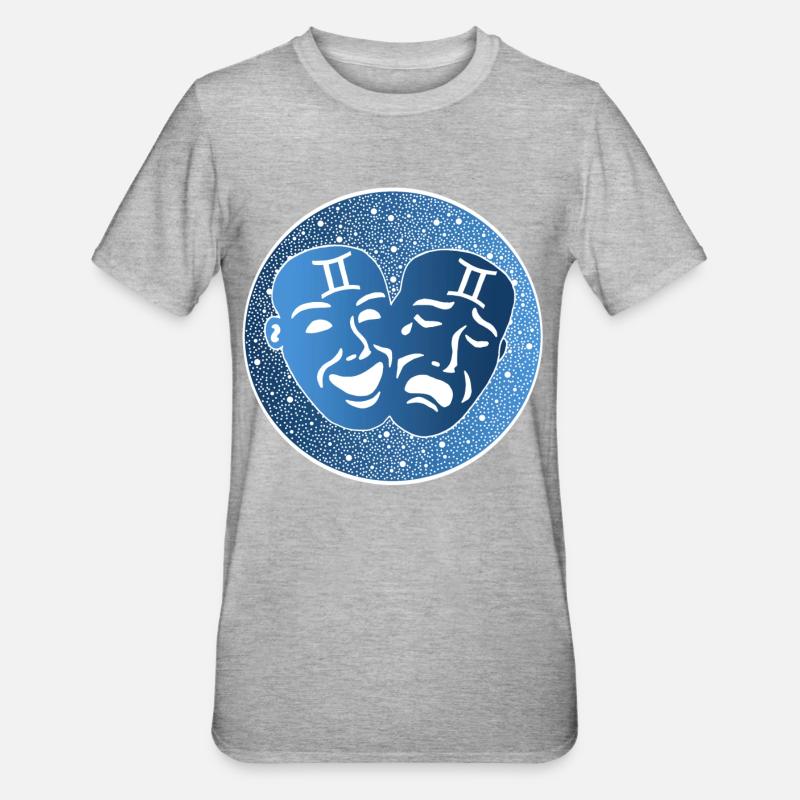 Signe astrologique des gémeaux - T-shirt polycoton Unisexe - gris chiné