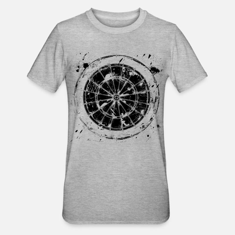 Dessin de jeu de fléchettes - T-shirt polycoton Unisexe - gris chiné