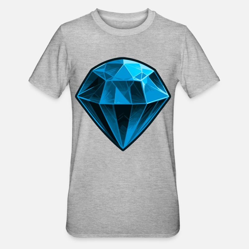 Kostbarer blauer Saphir Edelstein - Unisex Polycotton T-Shirt - Grau meliert