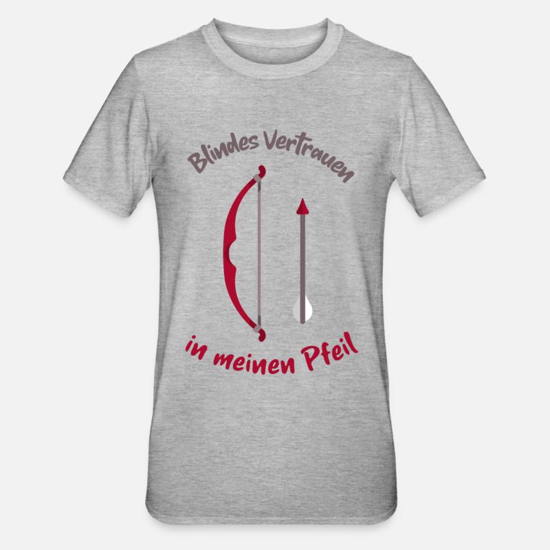 Bogenschießen Enthusiasten - Unisex Polycotton T-Shirt - Grau meliert