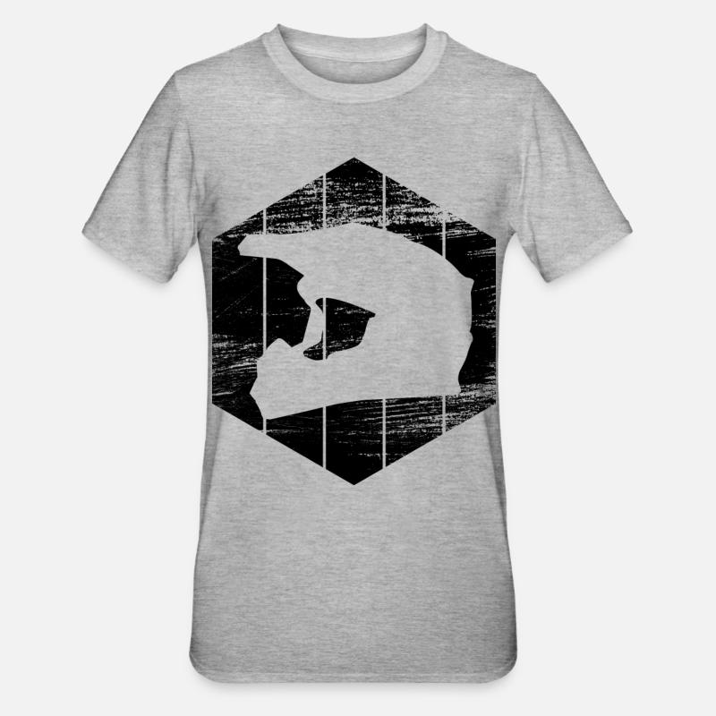 Graphique de casque de motocross - T-shirt polycoton Unisexe - gris chiné