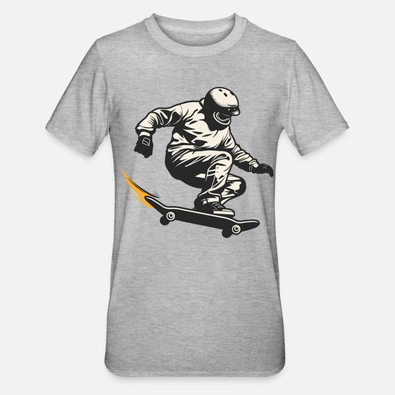 Skateboarder - Unisex Polycotton T-Shirt - Grau meliert